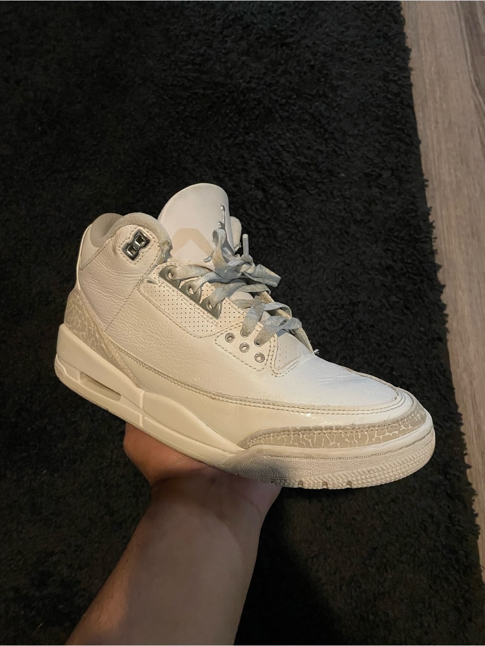 Jordan White High-Top Sneakers with Subtle Texture